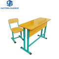 Height Adjustable School Furniture Student Double Seat School Desk and Chair